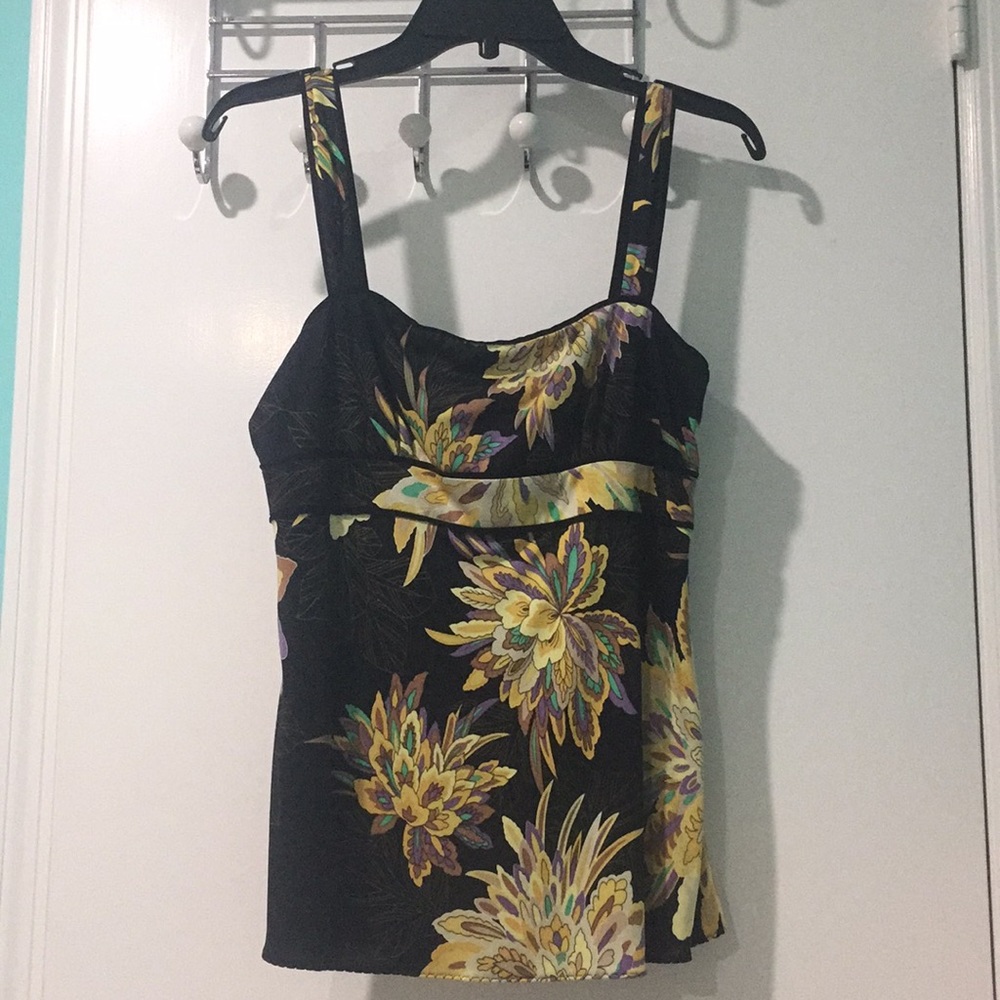 Elie Tahari silk floral pattern Maeve blouse